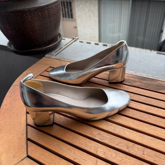 Sofie DHoore Womens Silver Block Heel Pumps Size 36/5.5 US - Picture 2 of 12